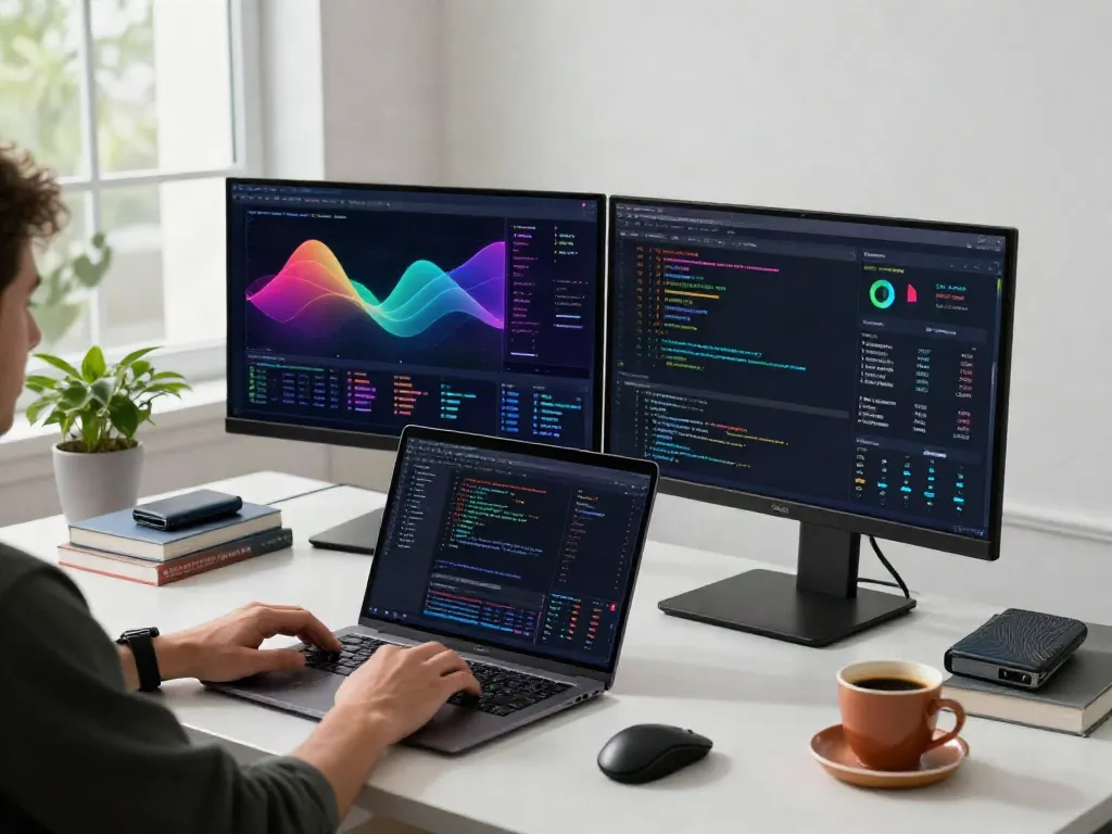 東証 リアルタイムデータ API in a professional cryptocurrency workspace with modern tech and organizational tools.