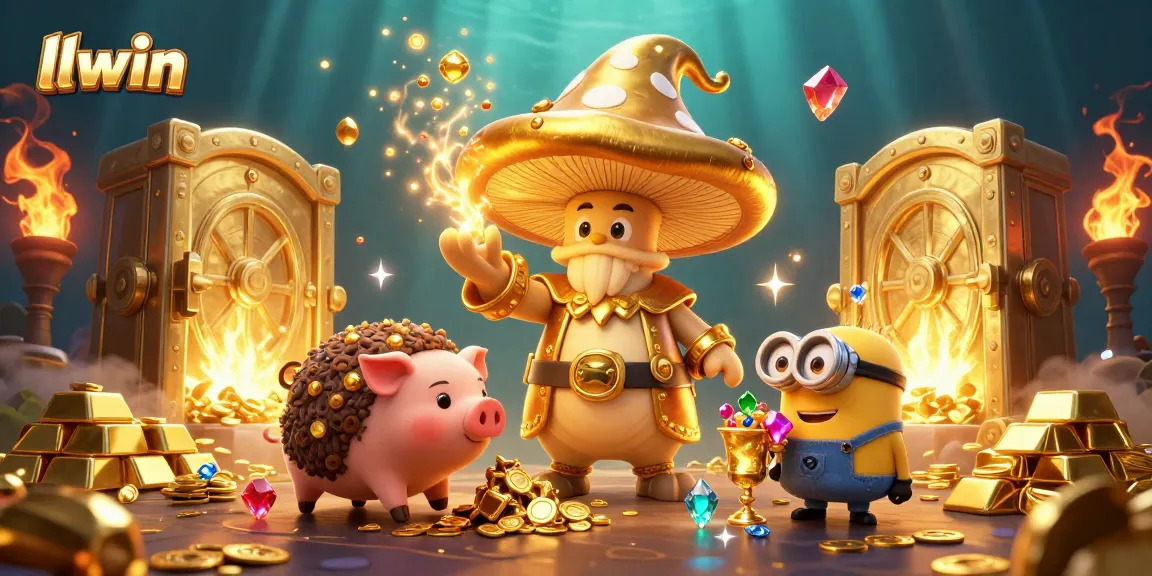 Experience thrilling gaming action with llwin as magical characters unveil golden treasures.