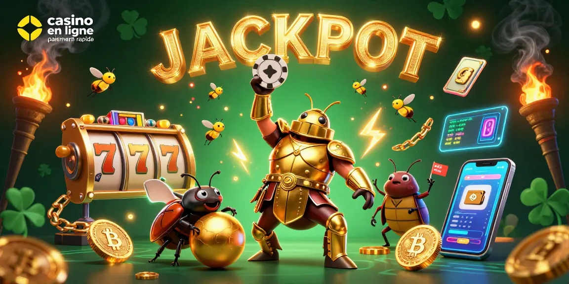 Visuel excitant de l'illustration 3D d'un casino en ligne paiement rapide captivant avec des personnages animés.