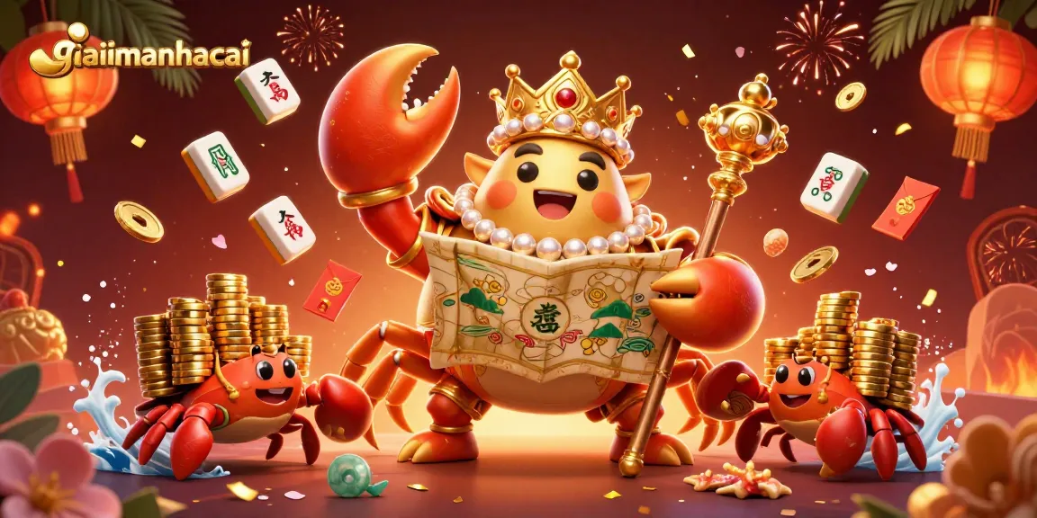 giaimanhacai presents an ultra-detailed 3D cartoon casino illustration filled with festive elements.