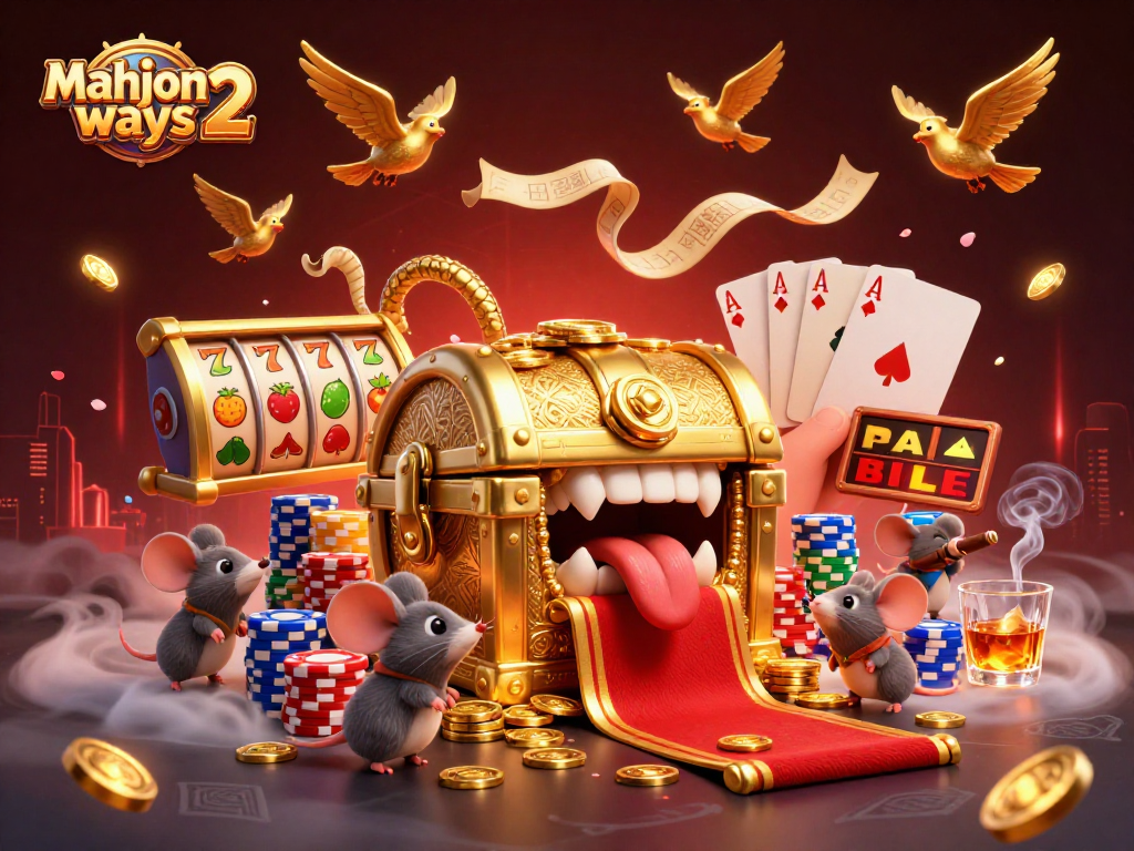 Engage with mahjong ways 2 through a vibrant 3D casino scene filled with rich symbols and dynamic gameplay elements.