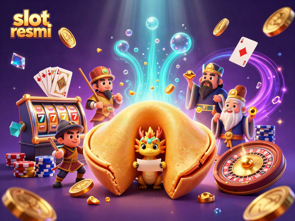 Experience thrilling slot resmi action with a vibrant, dynamic 3D casino illustration.