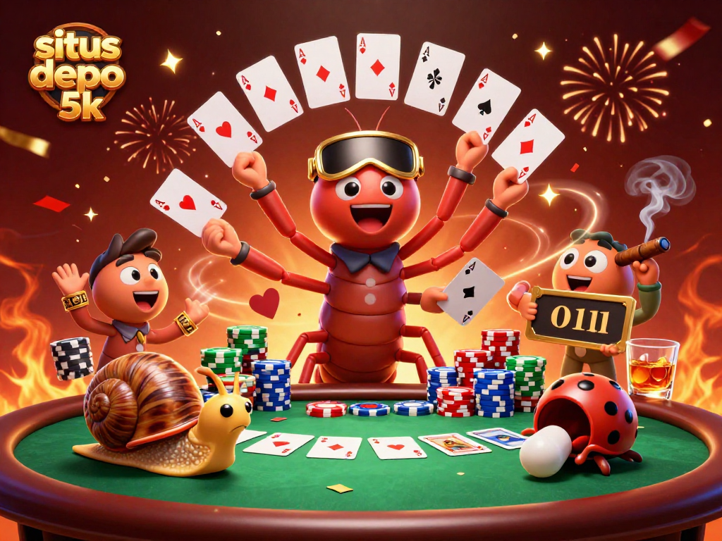Experience the situs depo 5k action with an immersive 3D gambling scene full of excitement.