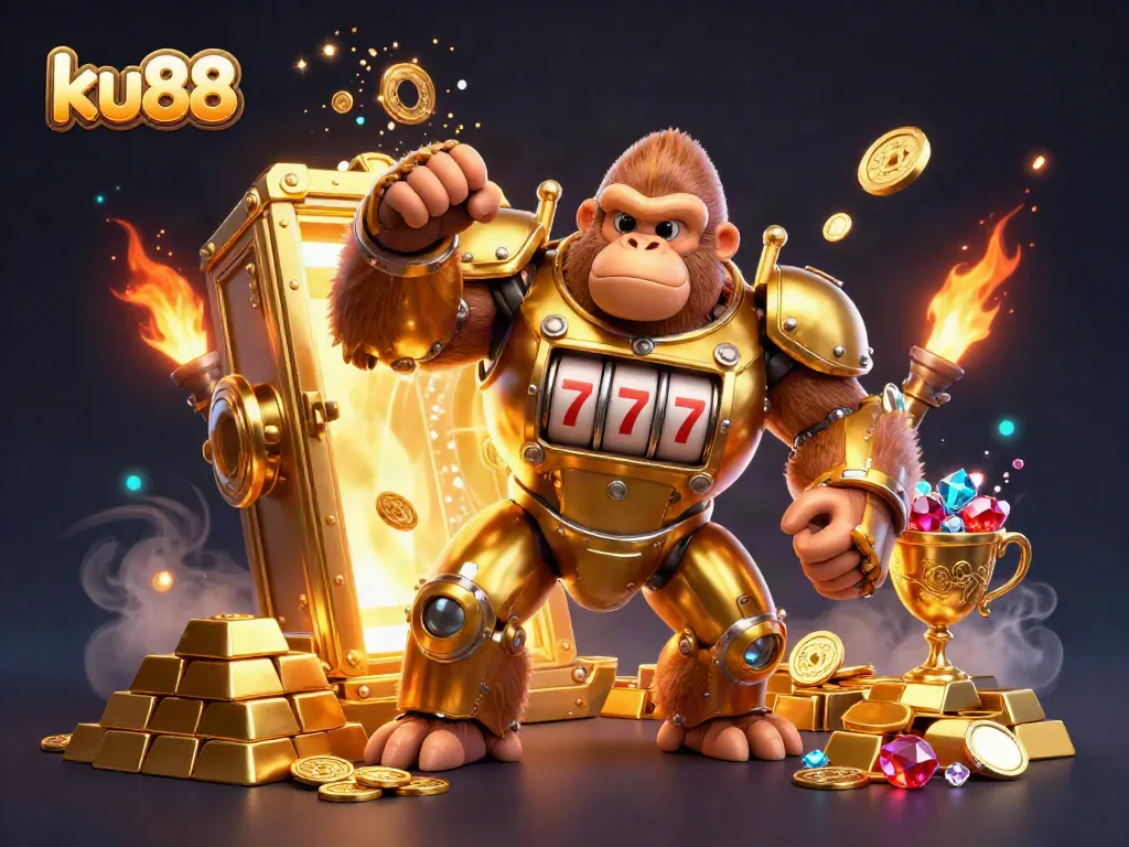 Experience thrilling wins with ku88's dynamic online casino features showcased in a vibrant illustration.