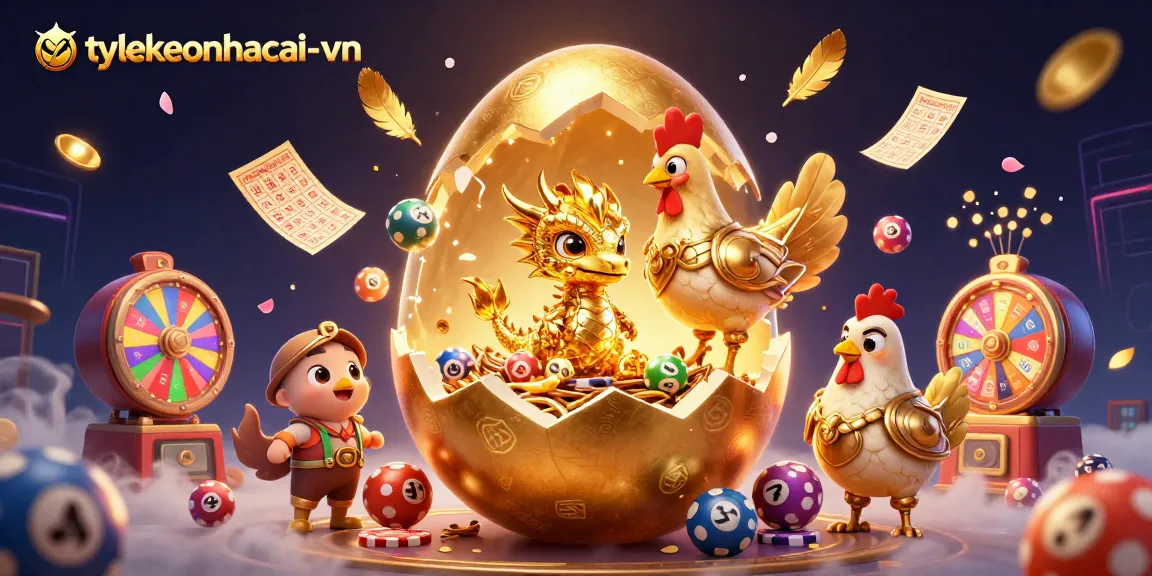 Engage with tylekeonhacai-vn through vibrant lottery elements and a golden dragon scene.
