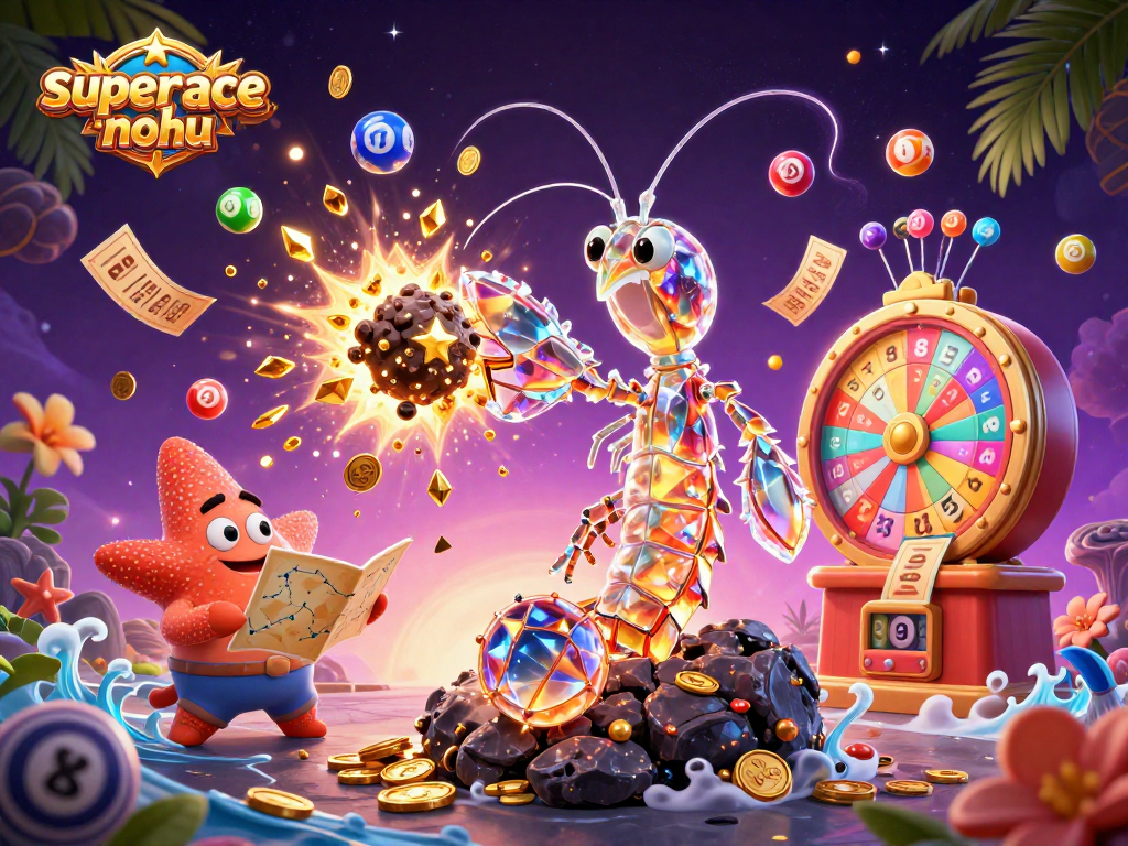 Engage with superace-nohu through vibrant gameplay featuring colorful lottery elements and animated characters.
