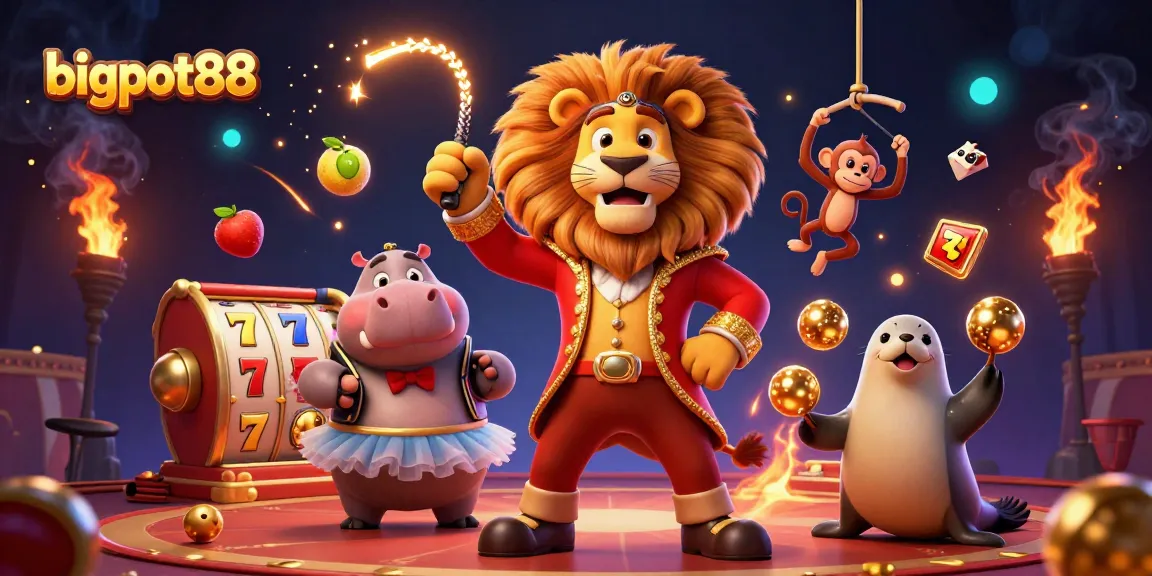 Engage with bigpot88’s thrilling games, featuring vibrant characters and dynamic slot machine symbols.