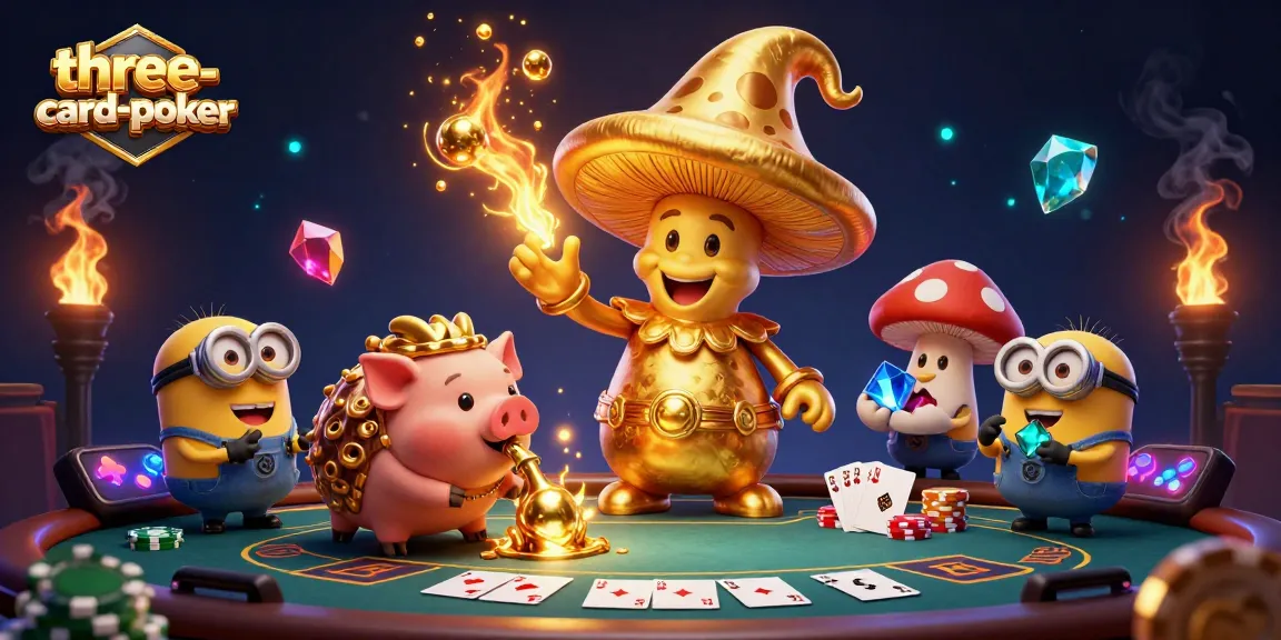Experience three-card-poker action with magical elements and vibrant casino designs.