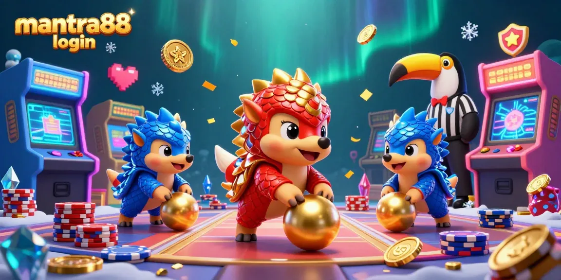 Experience the fun of mantra88 login as rival pangolins battle in a vibrant casino atmosphere.