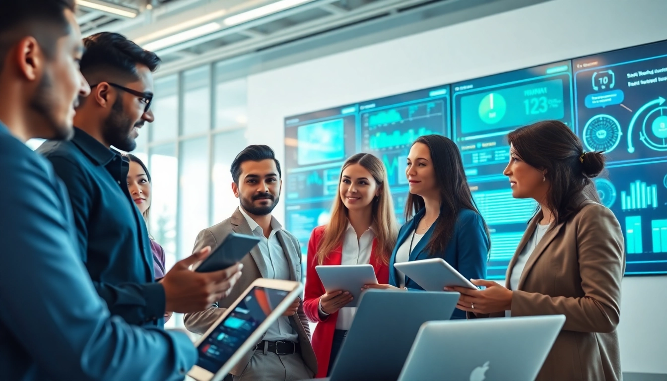 AI agents collaborating with professionals in a modern office, highlighting innovation.