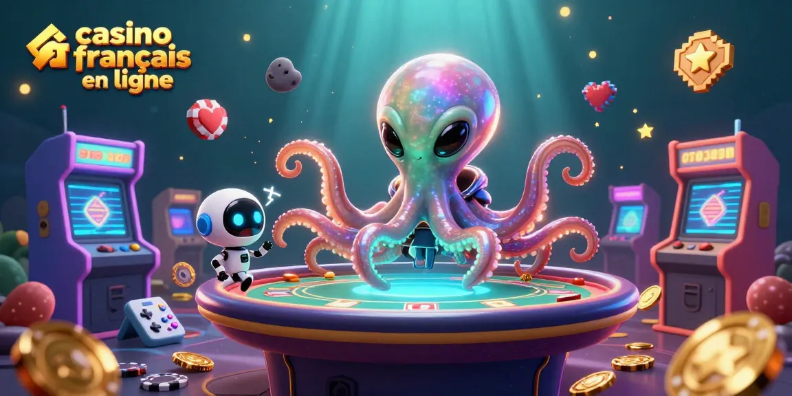 Jouez avec le casino français en ligne au poker avec une pieuvre extraterrestre et des jetons en orbite.