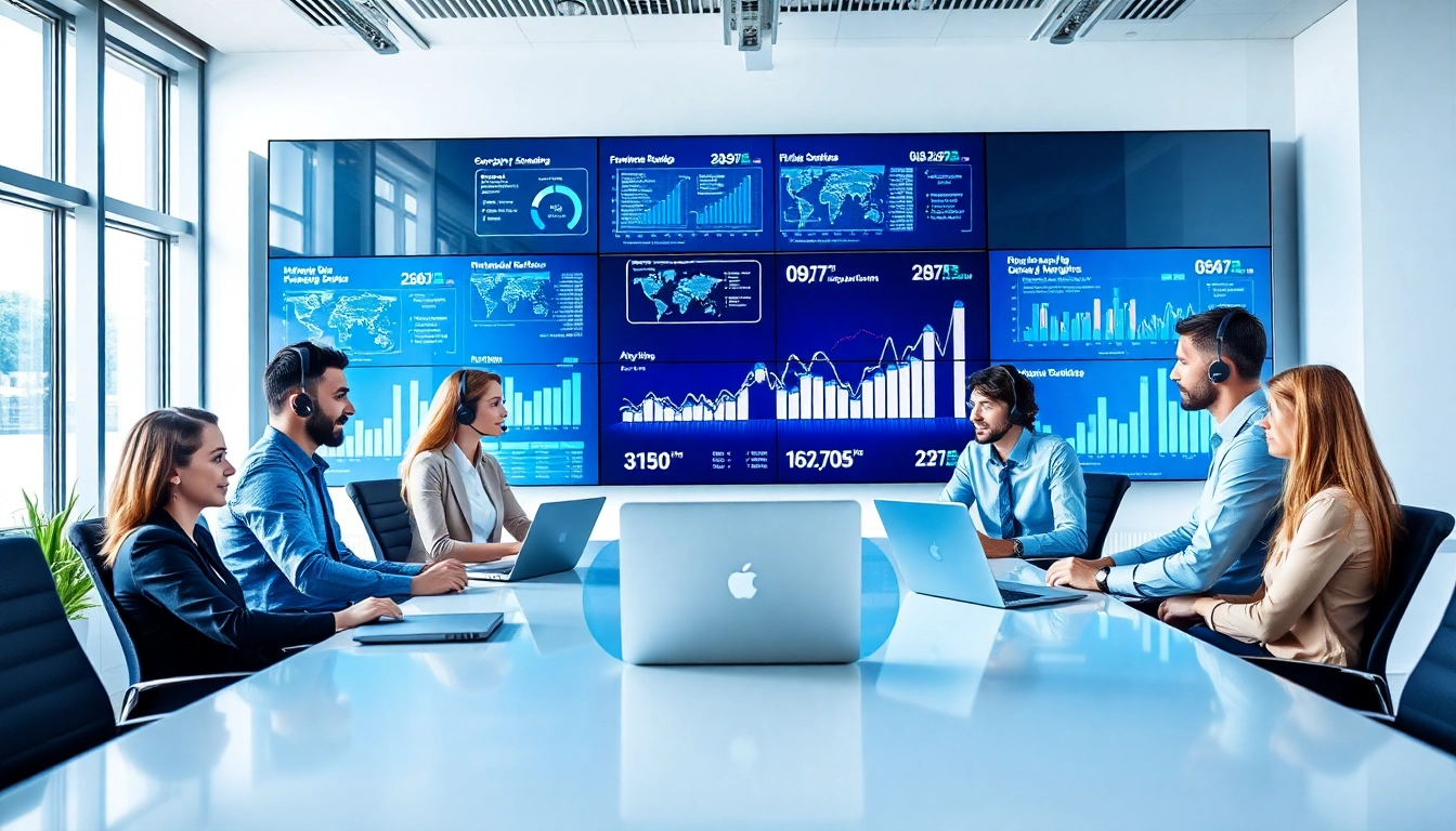 Team collaborating on managed IT services London in a modern office setting.