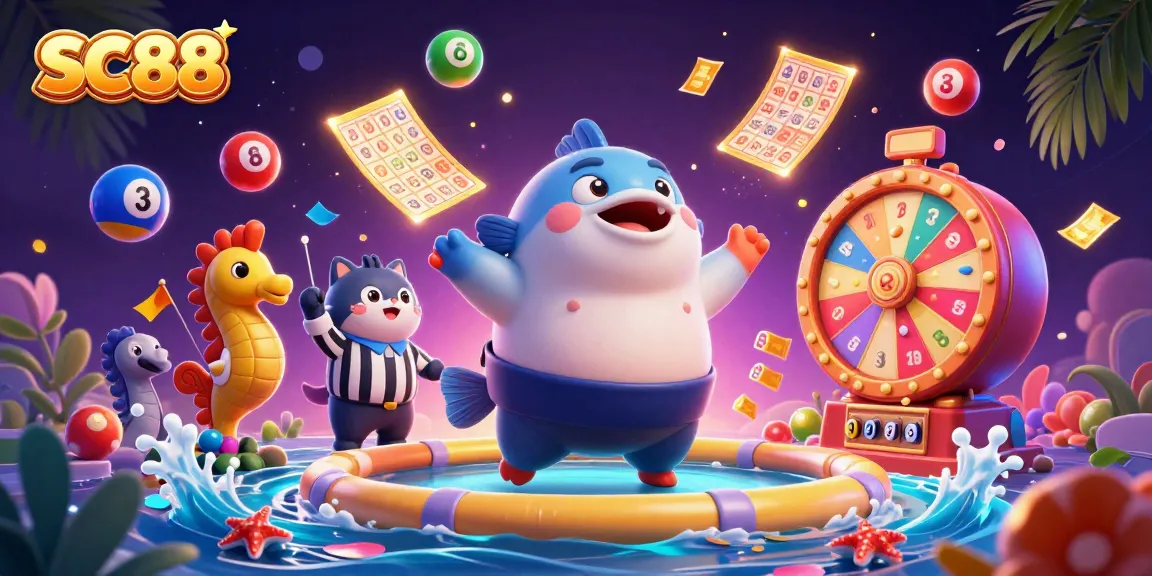 Experience the thrill of gaming at SC88 with a vibrant underwater scene bursting with action.