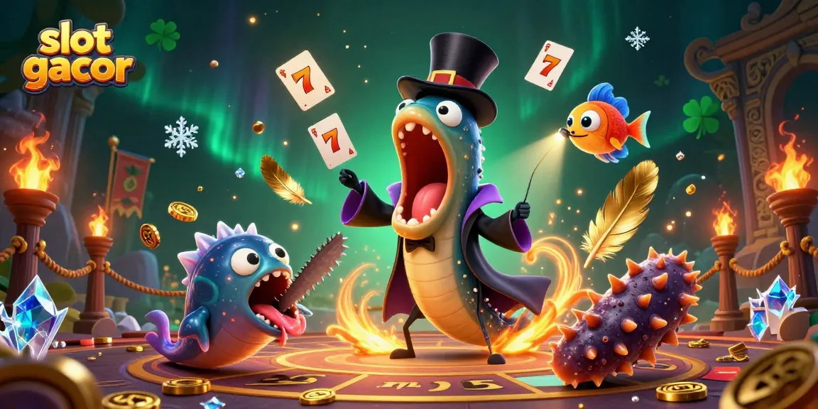 Experience slot gacor magic with a lively deep-sea casino scene celebrating games and wins.