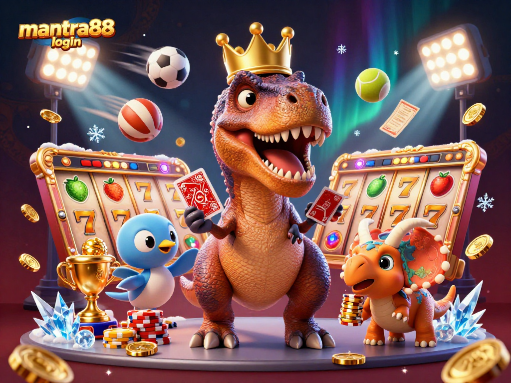 Join the excitement with mantra88 login as the T-Rex shuffles cards and wins jackpots.