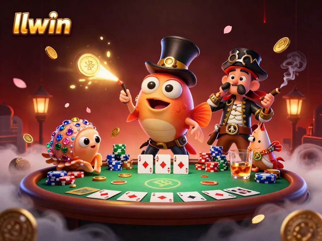 Experience the exciting world of llwin casino with a dazzling underwater scene featuring an anglerfish and pirate shrimp.