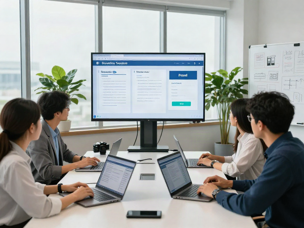 Teams leveraging document fraud detection software to enhance security and collaboration in a bright office.