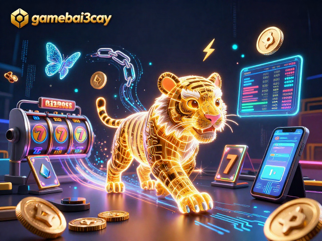 Join the excitement at gamebai3cay with vibrant neon casino elements and engaging gameplay.