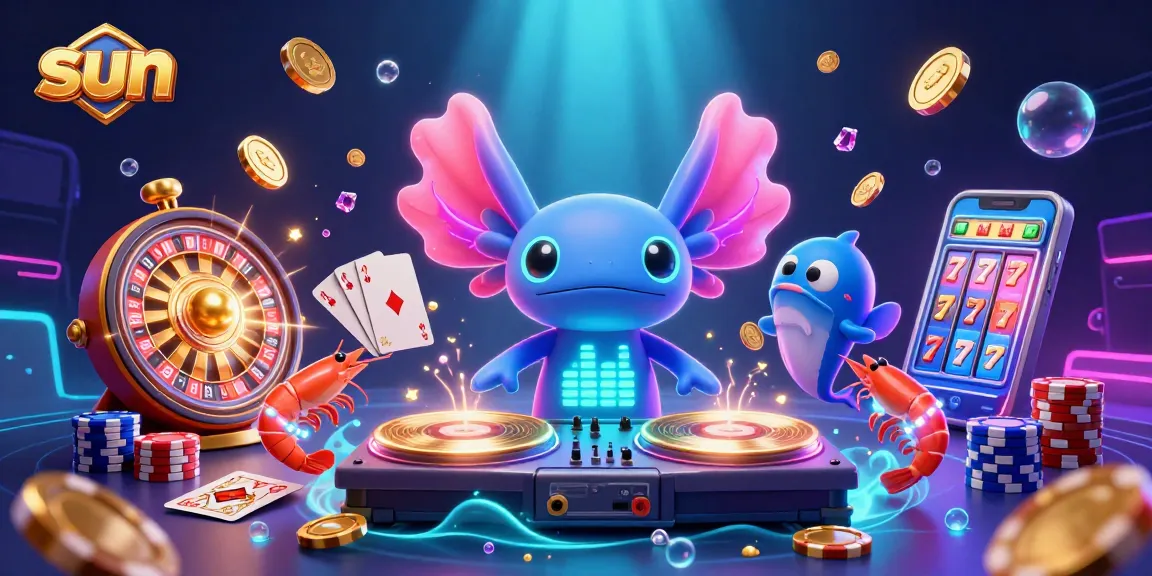 Experience the thrill of gaming with the sun-themed casino illustration featuring vibrant characters and dynamic elements.
