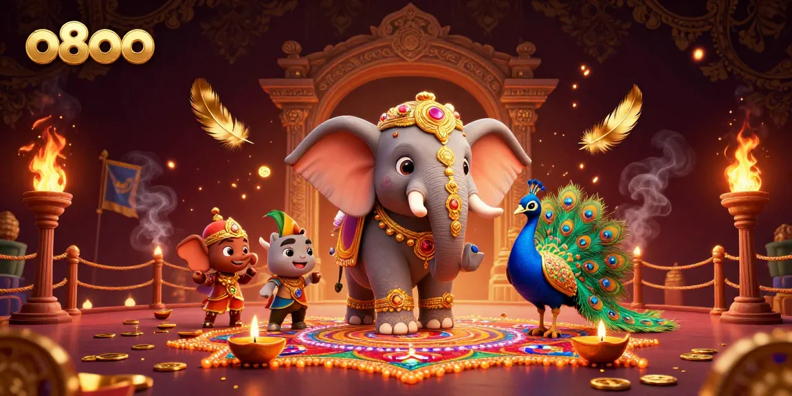 Win big with o8oo at this vibrant 3D casino scene featuring colorful characters and dynamic game elements.