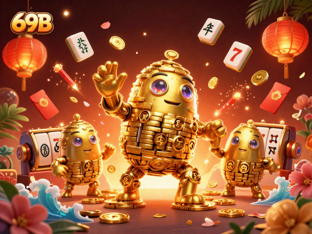 Atraia a sorte com o golem de ouro e slots da 69B em festa vibrante