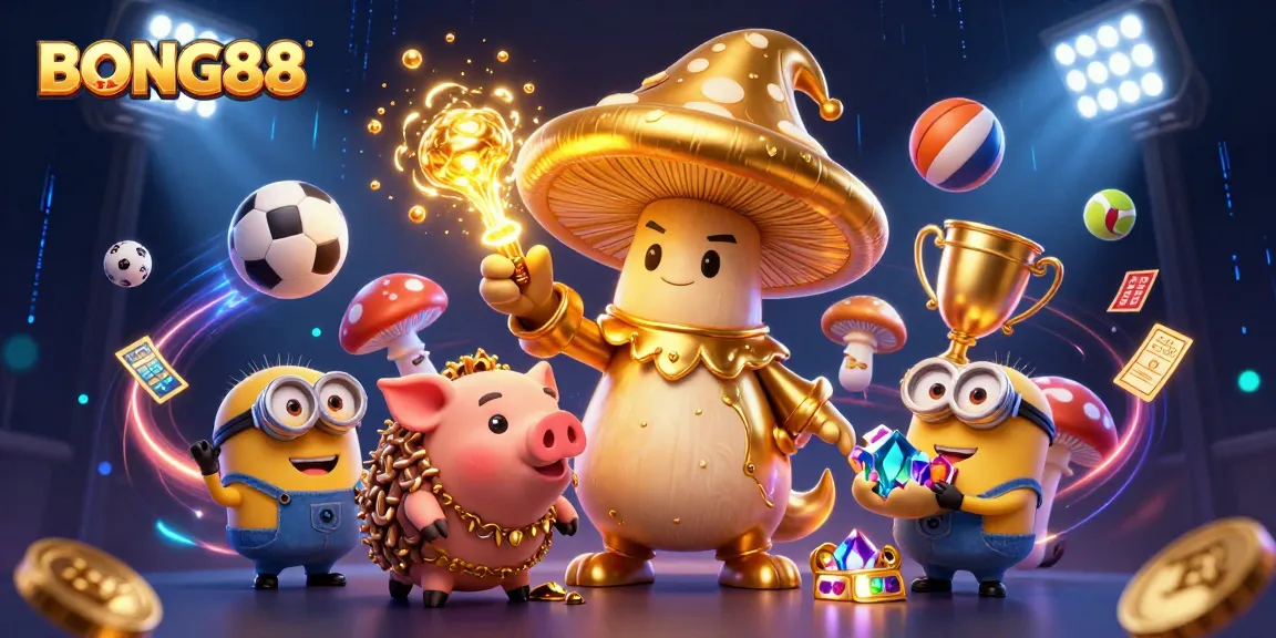 BONG88 brings you thrilling sports betting action with golden wizard and treasure-hunting elements.
