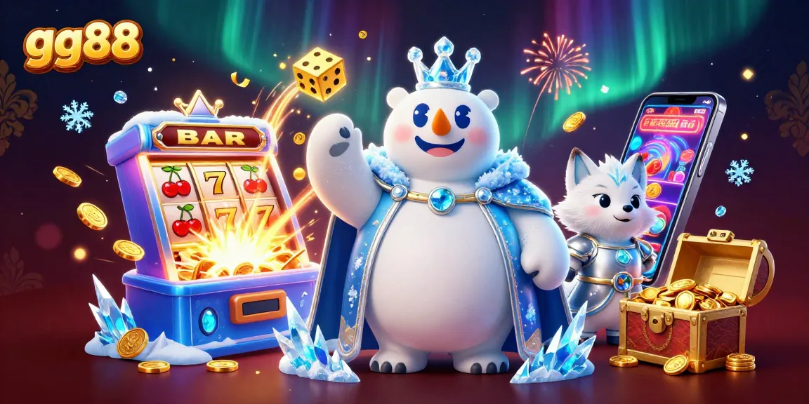 Engage with gg88's exciting casino atmosphere filled with winning slot machines and vibrant characters.