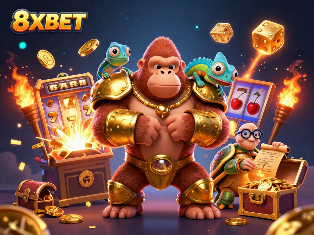 Experience thrilling wins at 8XBET with vibrant slot machines and engaging casino elements.