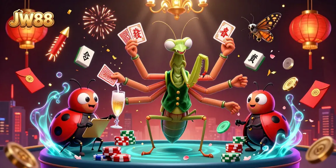 JW88 winning strategies illustrated with a vibrant casino scene featuring a giant card sharp.