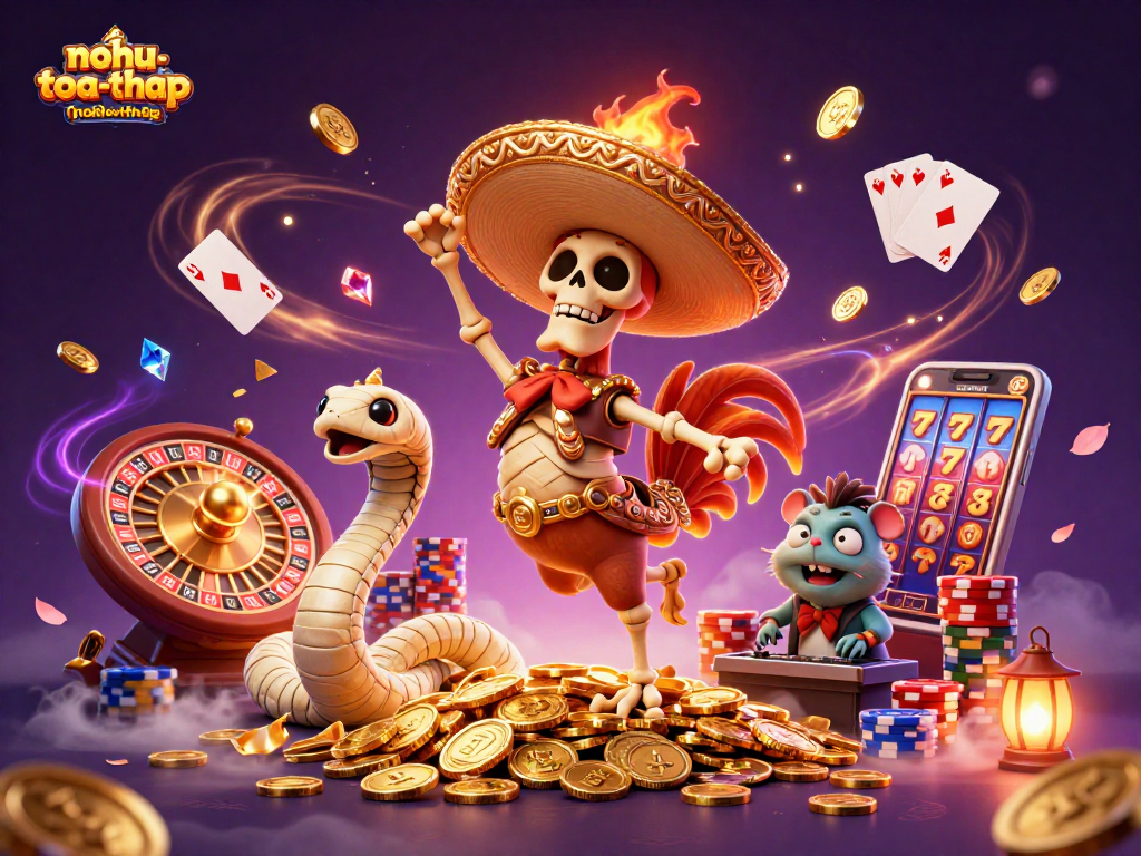 Nohuthao-thap unleashes excitement in a 3D carnival of gold coins and vibrant characters.