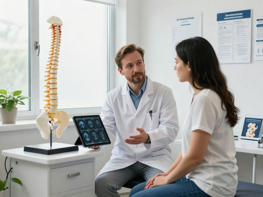 Patient consultations on bel kayması ameliyatı with an orthopedic surgeon in a clinical setting.